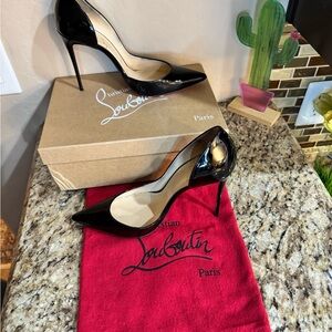 Christian Louboutin Black Patent Leather Pointed Stiletto Pumps